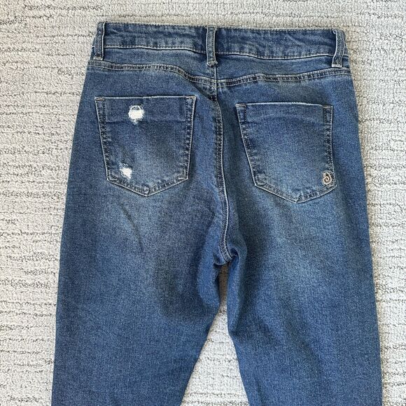 Indigo Reign Ripped Jeans Distressed Womens Size 7 (27) High Rise Straight Leg - Picture 12 of 12